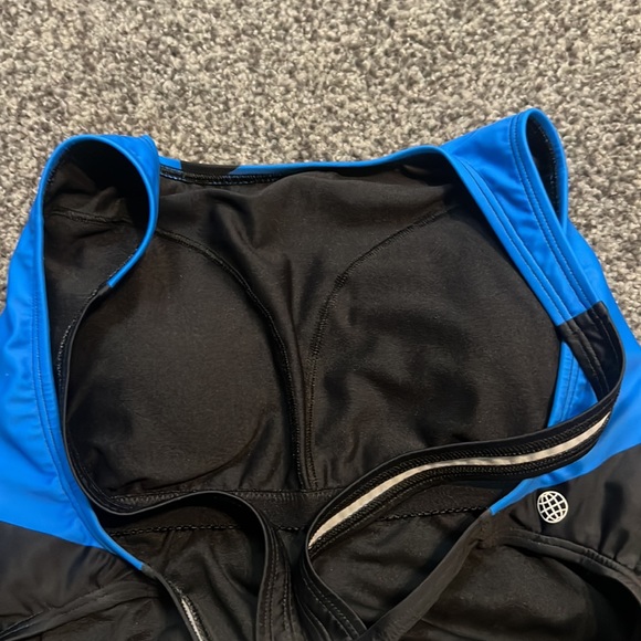 Adidas Womens Blue Black 3 Bars One-Piece Swimsuit Size 6 NWT - Picture 3 of 6